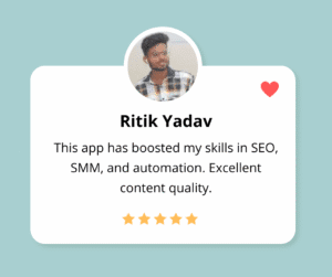 Feedback of our student named Ritik Yadav