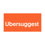 Ubersuggest Logo of yellow box with ubersuggest written inside it.