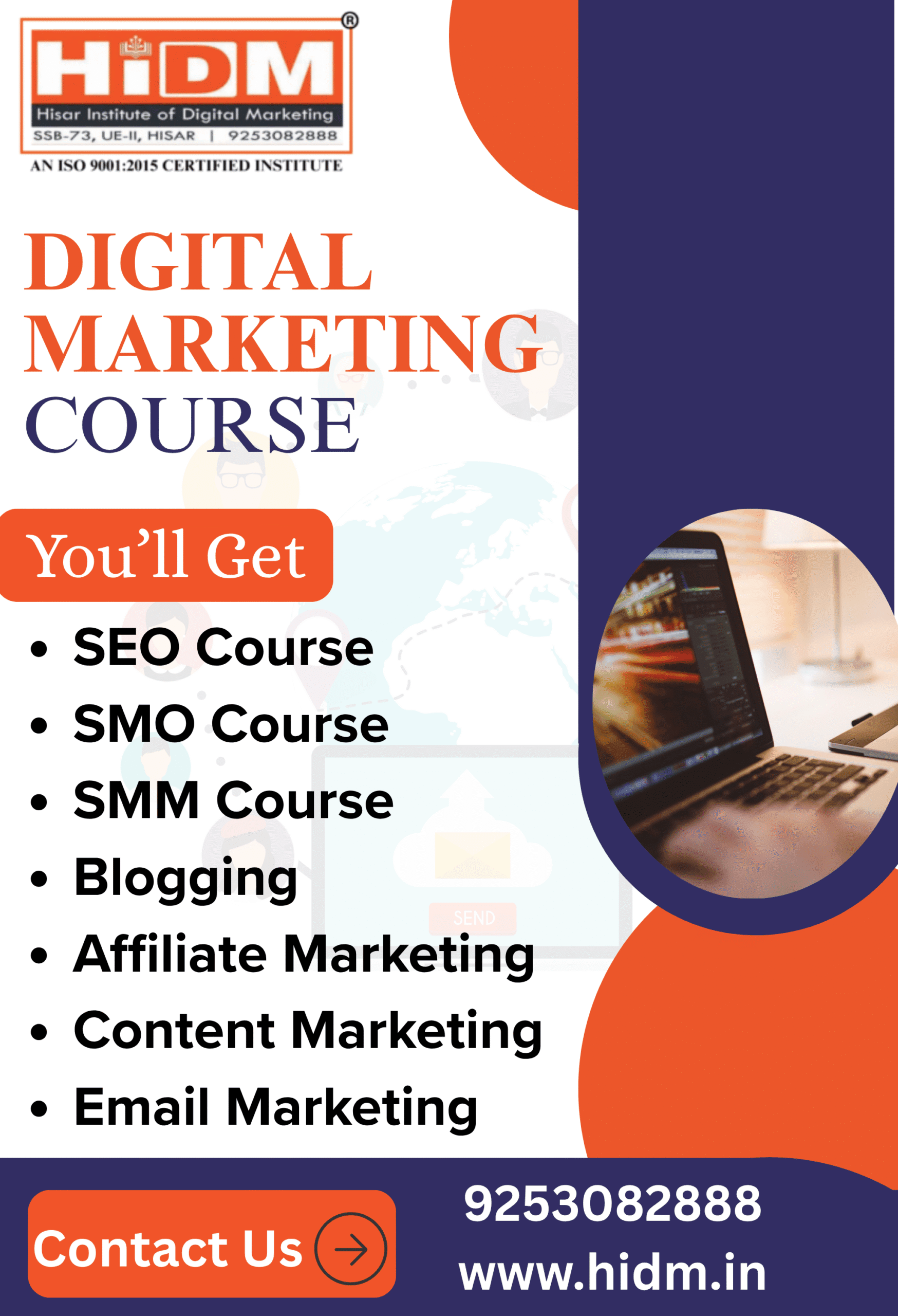 Online Digital Marketing Course In Manipur. You will get SEO Course, Blogging, SMO Course, SMM Course, Google Ads, Meta ads, Content Marketing, Email Marketing