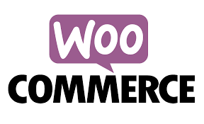 "WooCommerce logo with 'Woo' in a purple speech bubble and 'Commerce' written in bold black letters below."