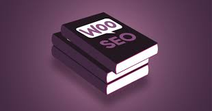 "Illustration of stacked books with the words 'Woo' and 'SEO' on the cover, symbolizing WooCommerce SEO advantages."