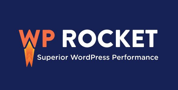 WP Rocket logo with tagline "Superior WordPress Performance" on a dark blue background.