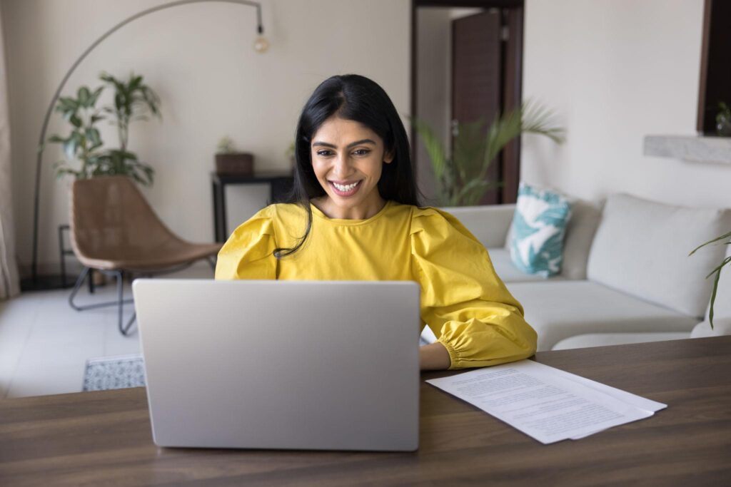 Indian digital marketing freelancer working remotely from home office