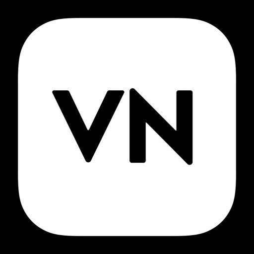 VN Video Editor app logo with black VN letters on a white rounded square background.