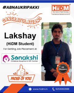Student securing a professional role after digital marketing training.