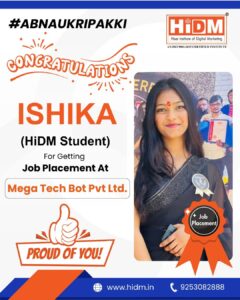 Career success story of a HIDM digital marketing student.