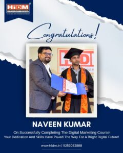 Certificate award ceremony celebrating successful completion of digital marketing training.