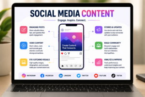 Writesonic AI tool generating social media content for Instagram, Facebook, LinkedIn, X, and YouTube.