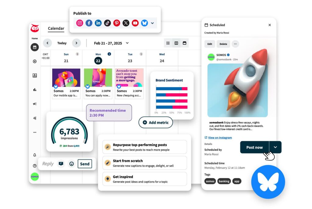 Social media automation and scheduling using AI