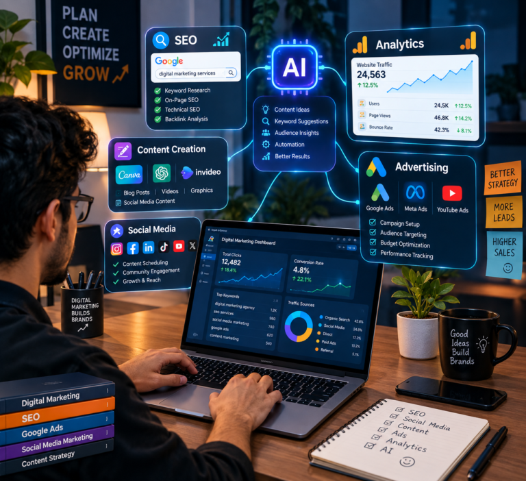 AI integrated with digital marketing tools and analytics